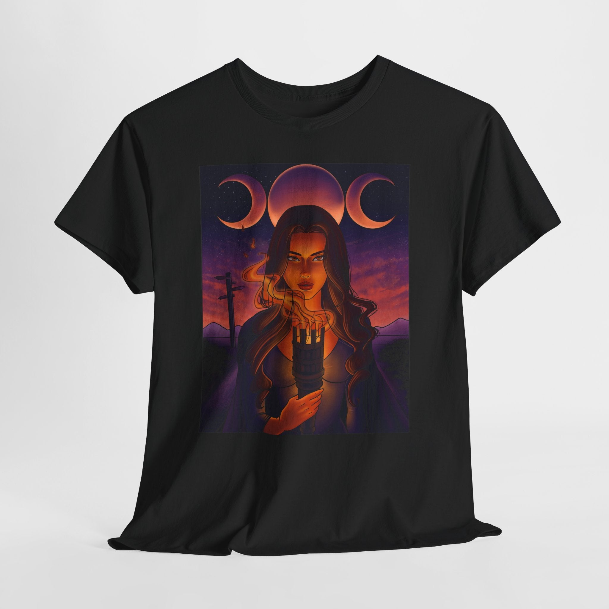Hecate Tee — Triple Moon Goddess Graphic Shirt