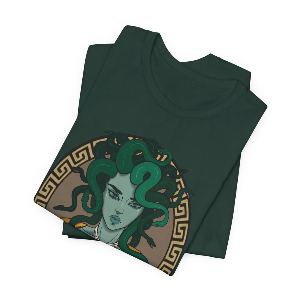 Medusa Portrait T-Shirt | Mythology Snake Hair Graphic Tee