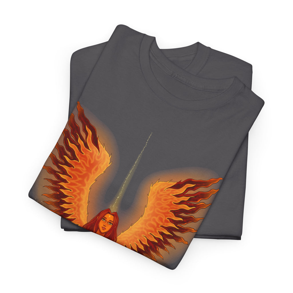 Phoenix Graphic Tee — Fiery Winged Phoenix Angel Design
