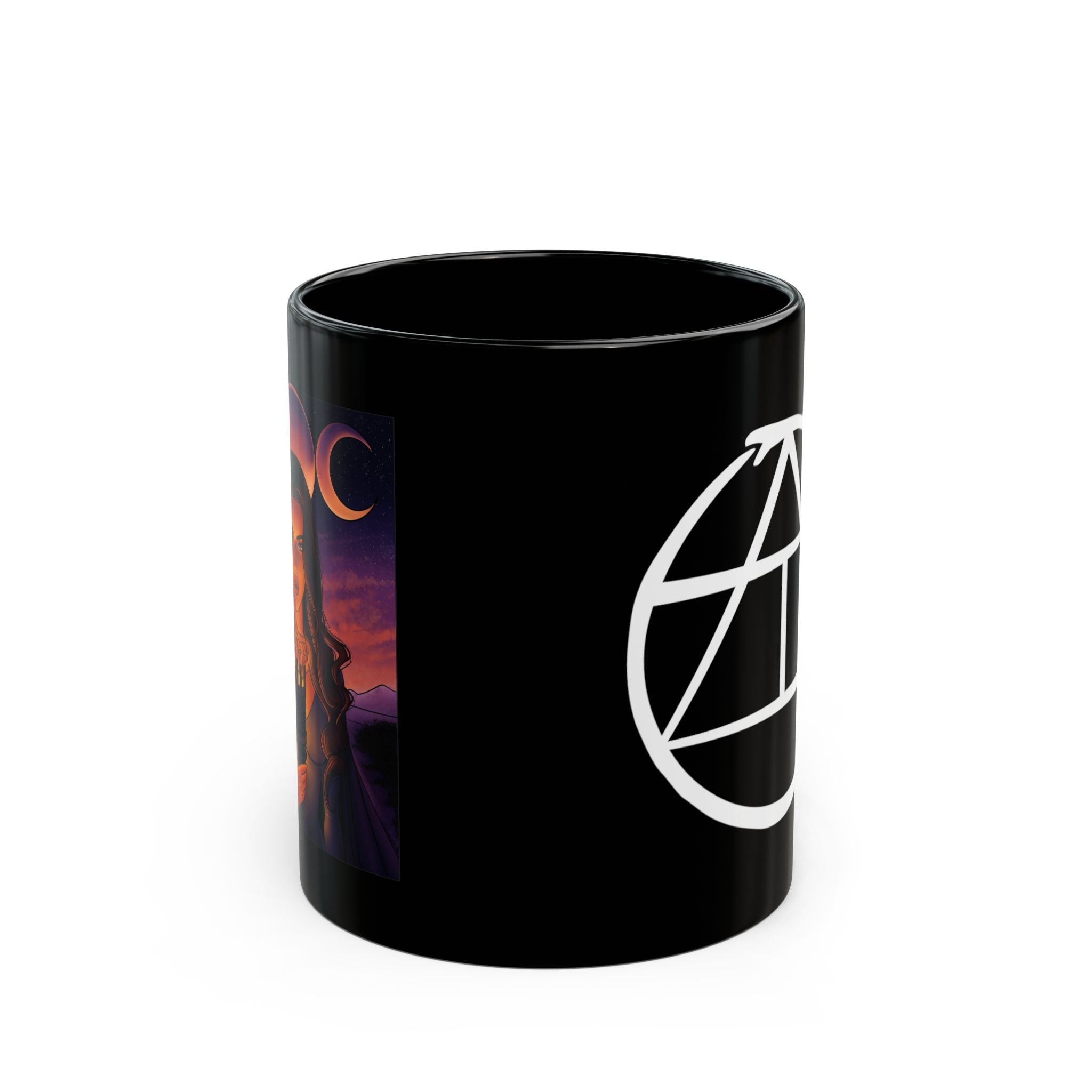 Triple Moon Hecate Black Coffee Mug — 11oz/15oz Arcana Unveiled Design