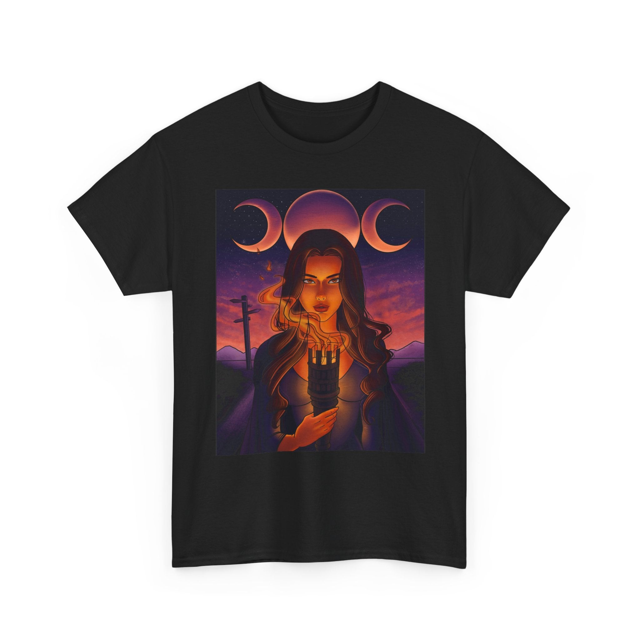 Hecate Tee — Triple Moon Goddess Graphic Shirt