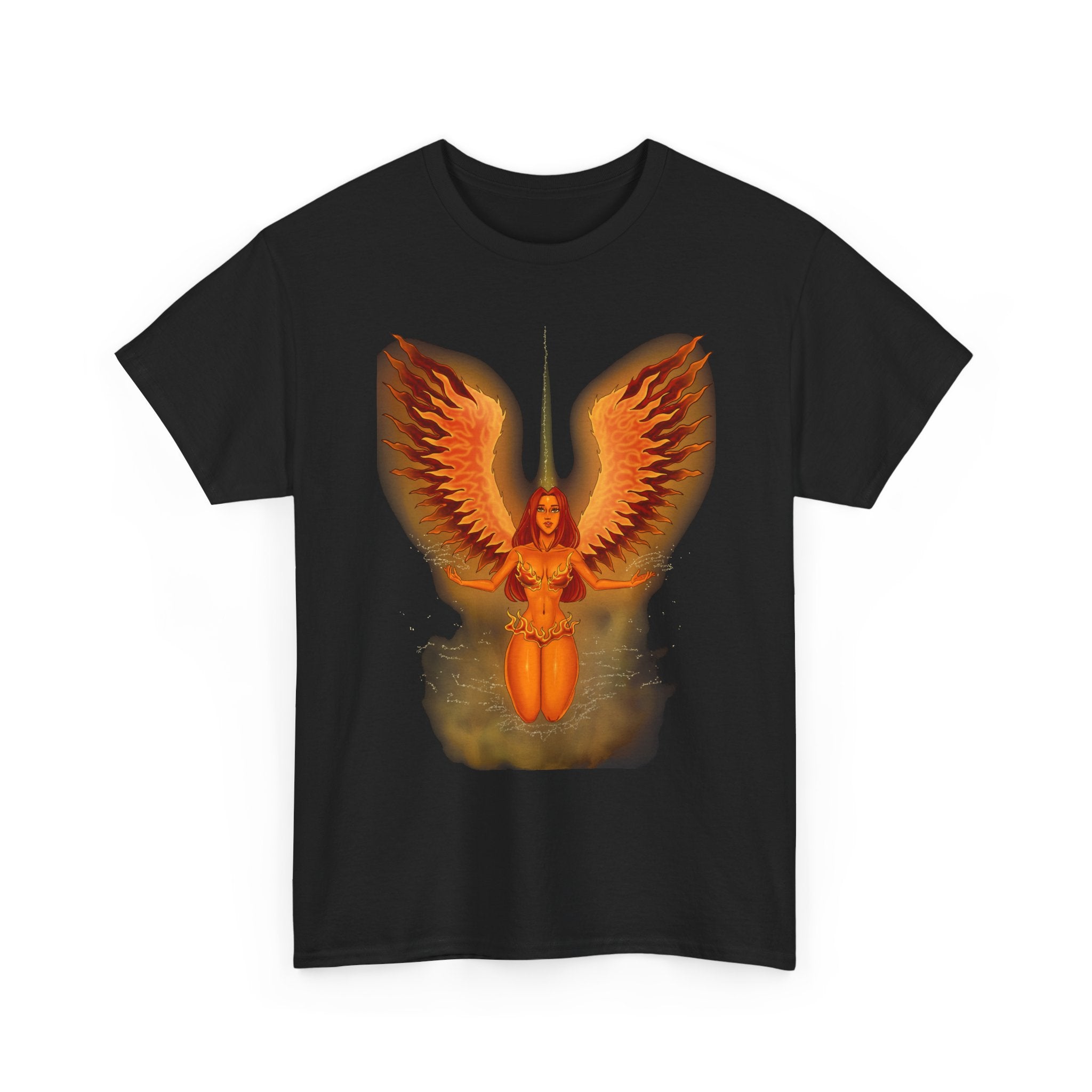 Phoenix Graphic Tee — Fiery Winged Phoenix Angel Design