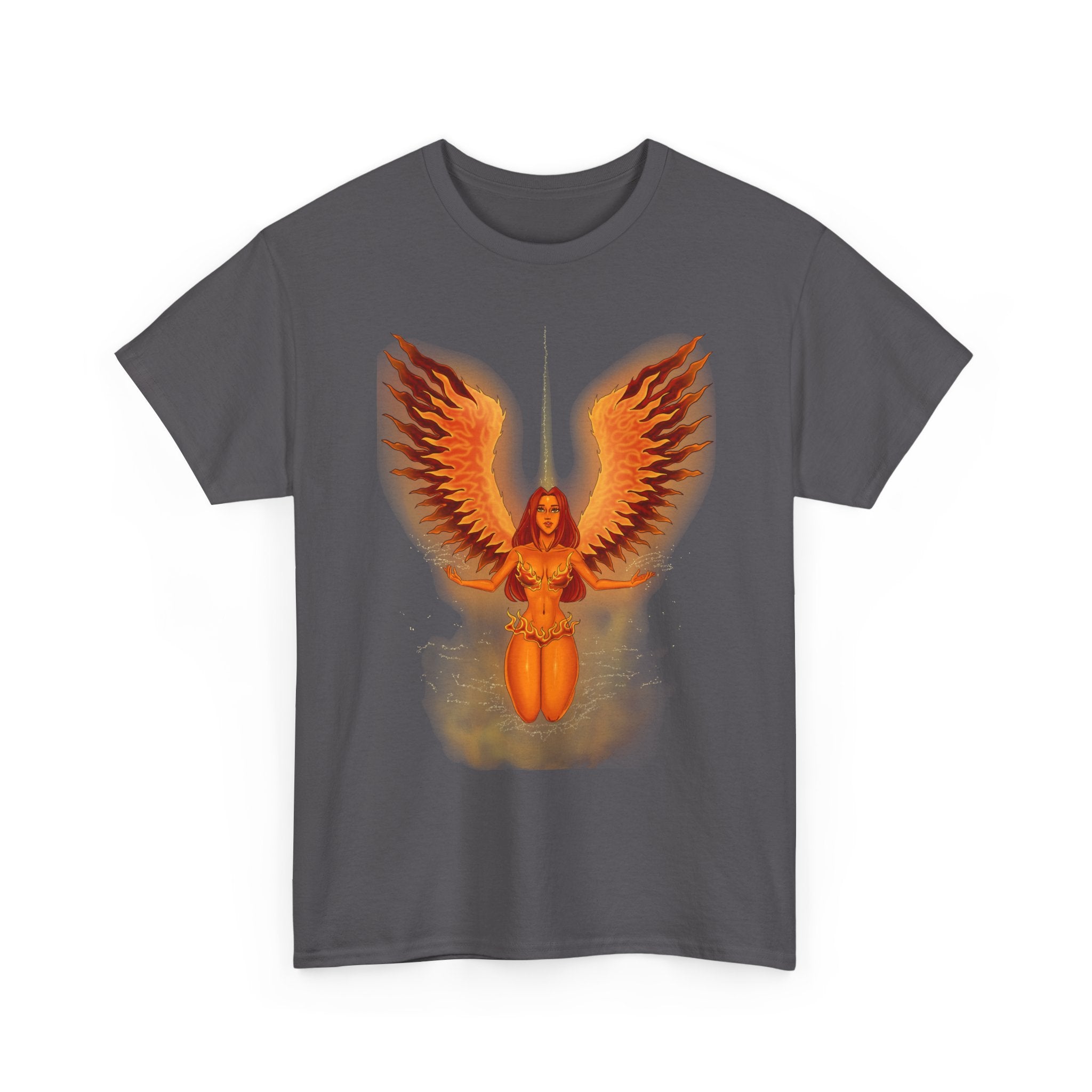 Phoenix Graphic Tee — Fiery Winged Phoenix Angel Design