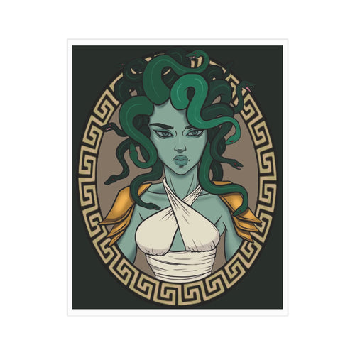 Medusa Portrait Art Print — Mythical Gorgon Wall Decor