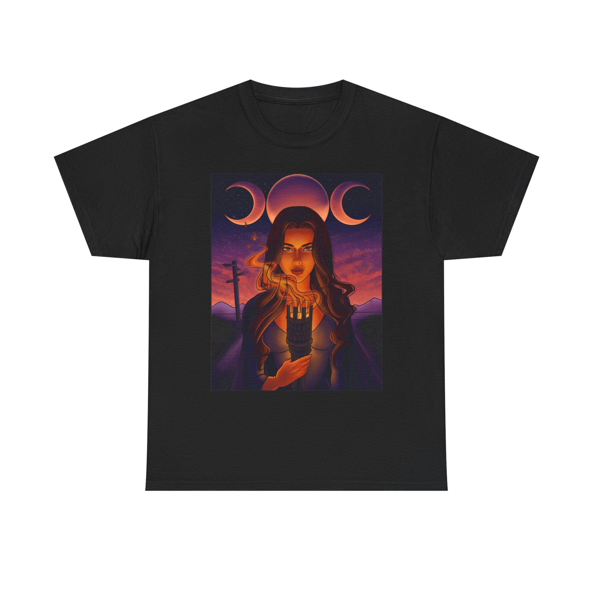 Hecate Tee — Triple Moon Goddess Graphic Shirt