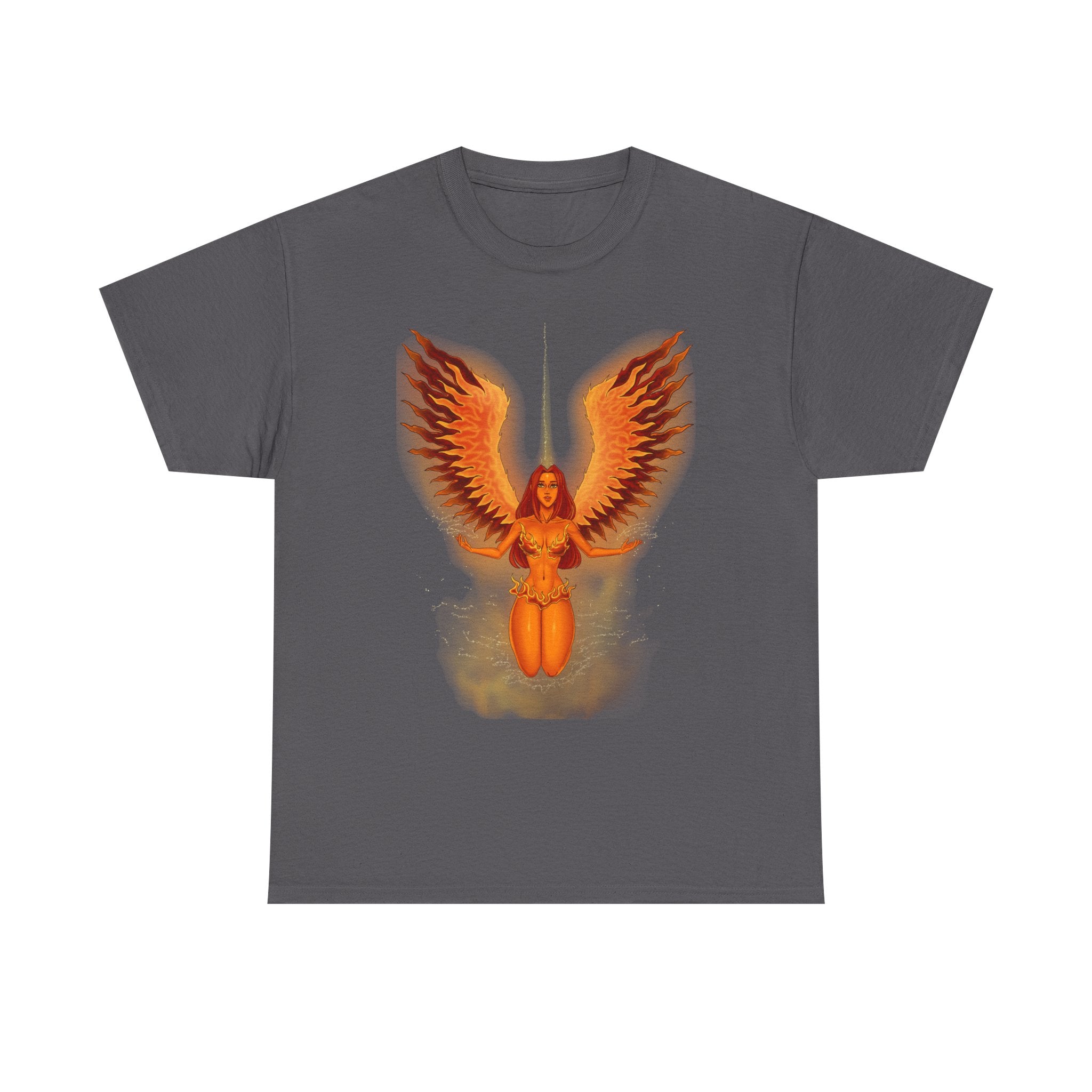 Phoenix Graphic Tee — Fiery Winged Phoenix Angel Design