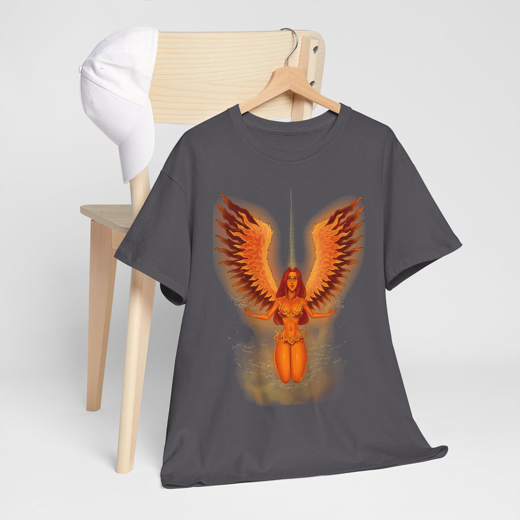 Phoenix Graphic Tee — Fiery Winged Phoenix Angel Design