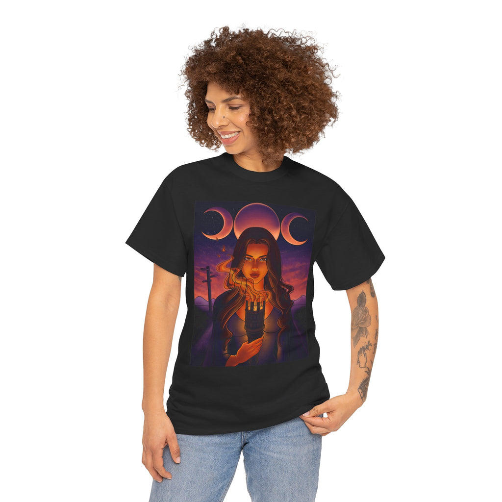Hecate Tee — Triple Moon Goddess Graphic Shirt