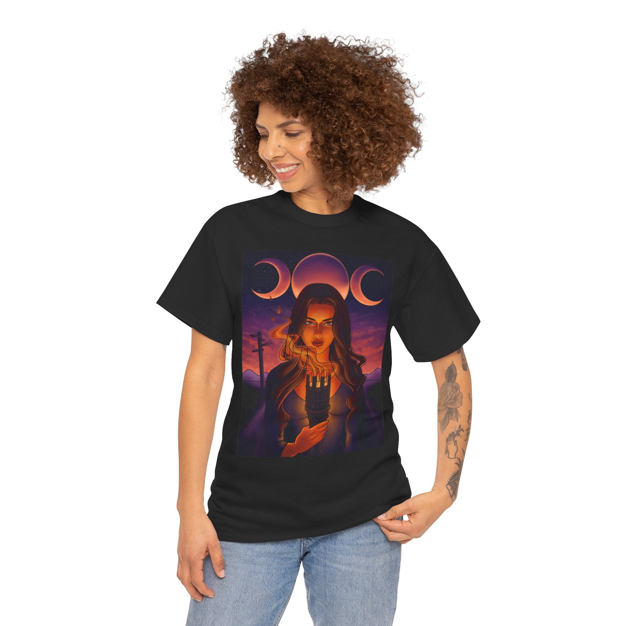 Hecate Tee — Triple Moon Goddess Graphic Shirt