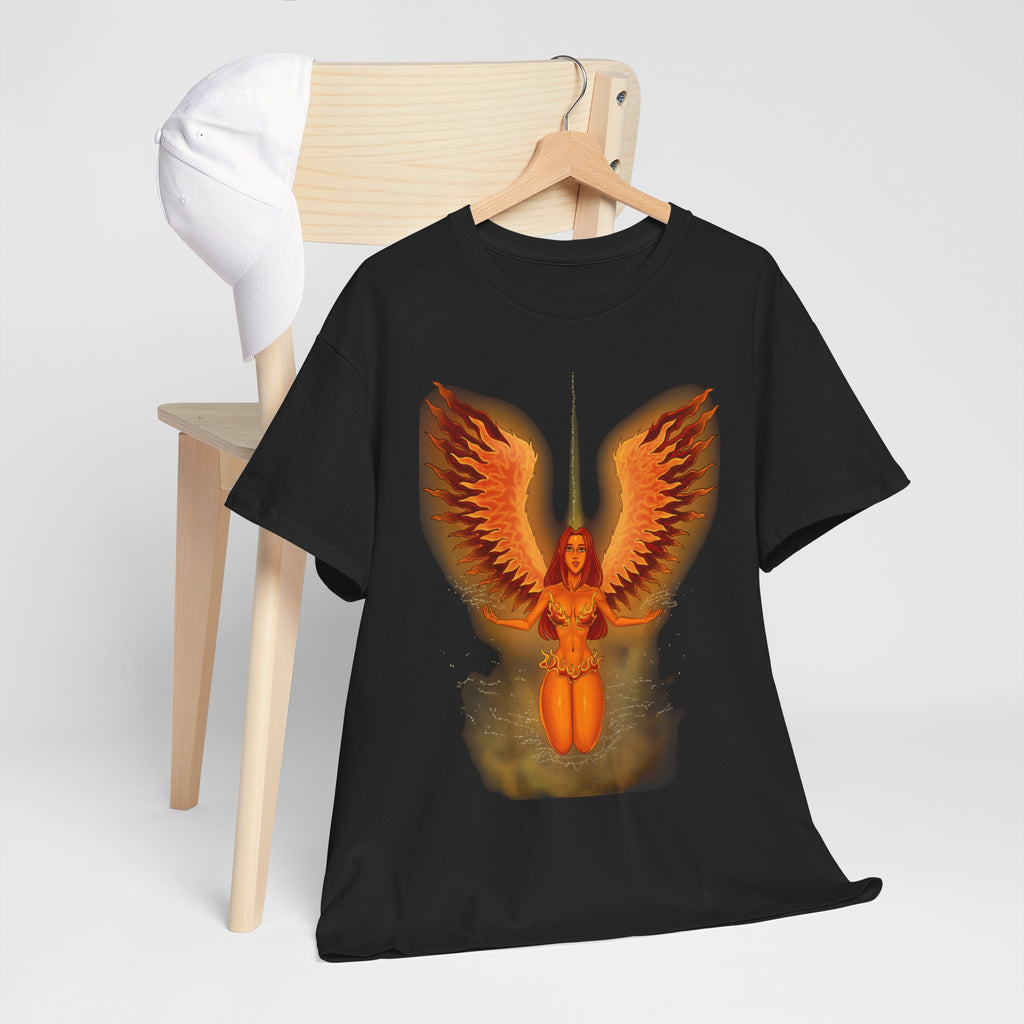 Phoenix Graphic Tee — Fiery Winged Phoenix Angel Design
