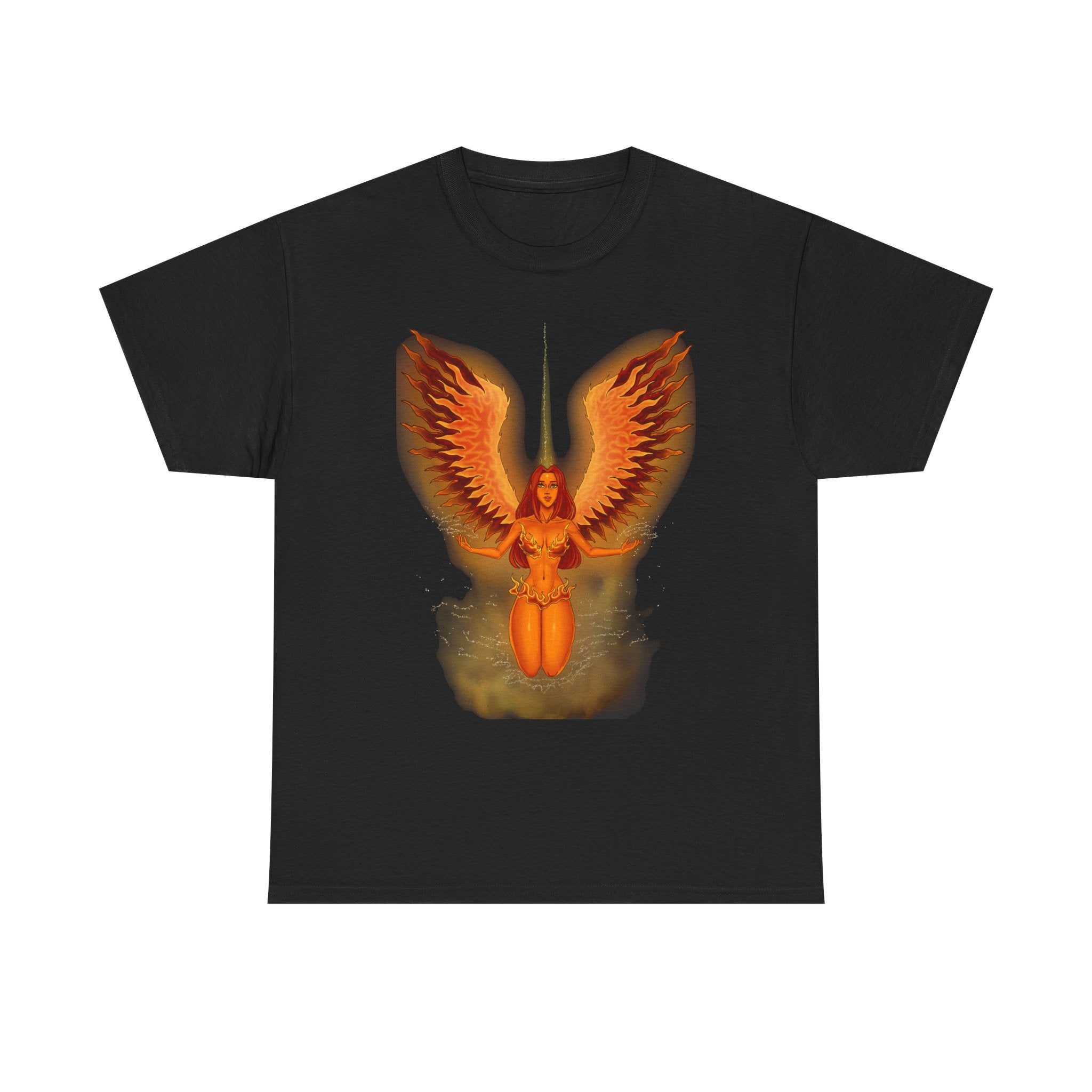 Phoenix Graphic Tee — Fiery Winged Phoenix Angel Design